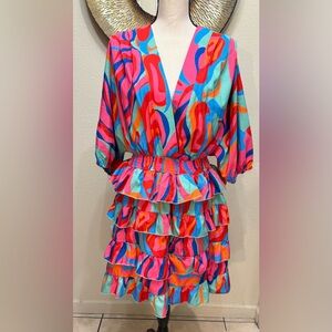 Vibrant Multicolor Ruffle Dress